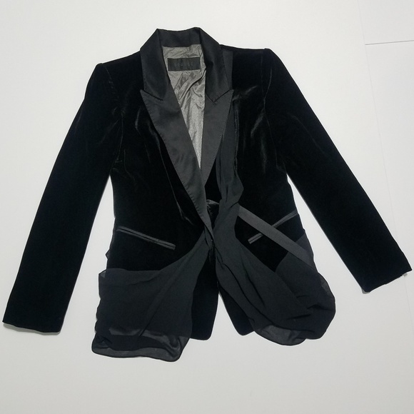 Kaylee Tankus Jackets & Blazers - velvet blazer chiffon accents by Kaylee Tankus